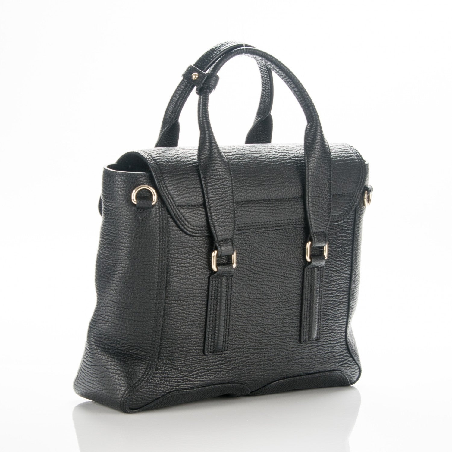 3.1 Phillip Lim 3.1 Textured Calfskin Medium Pashli Satchel Black 3 of 7