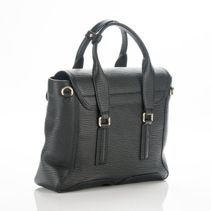 3.1 Phillip Lim 3.1 Textured Calfskin Medium Pashli Satchel Black 3 of 7