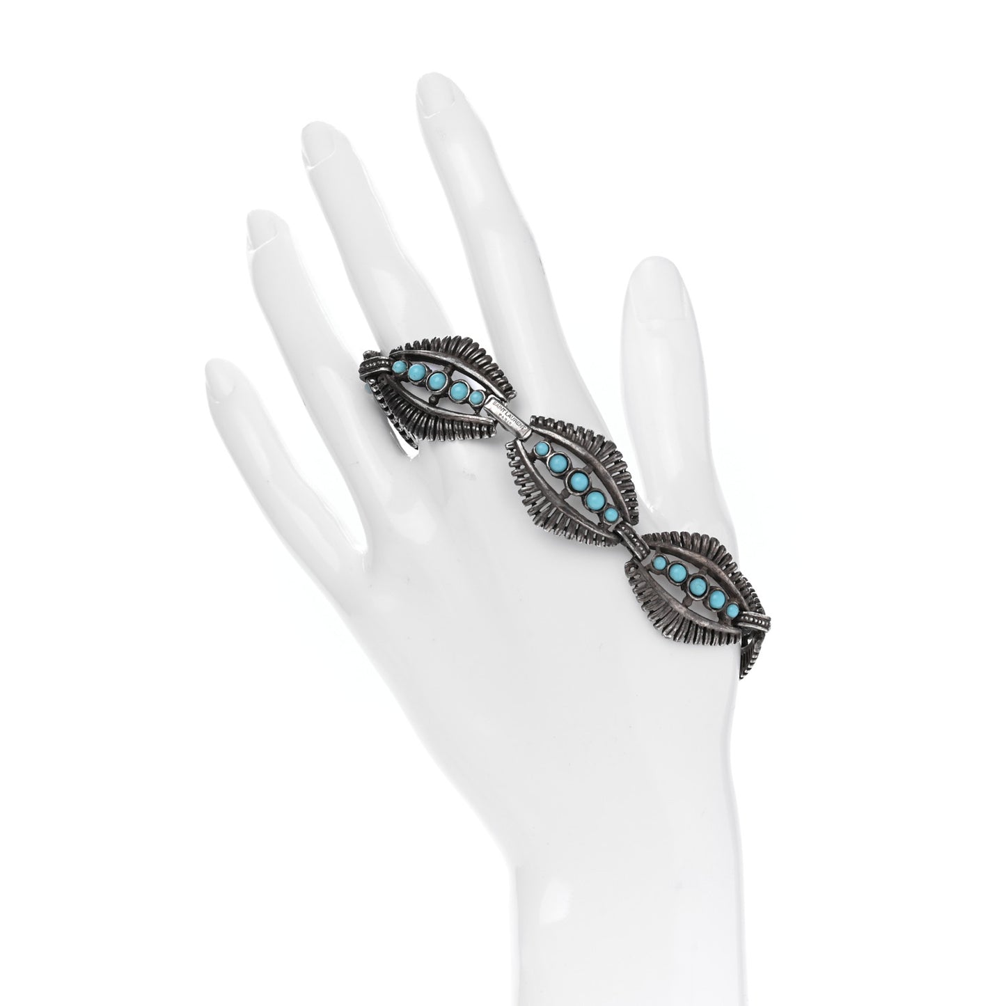 Metallic Turquoise Navajo Bracelet Silver