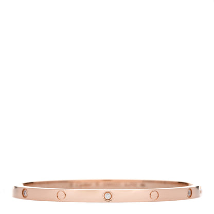 Cartier 18K Pink Gold 6 Diamond Small LOVE Bracelet 16 1 of 5