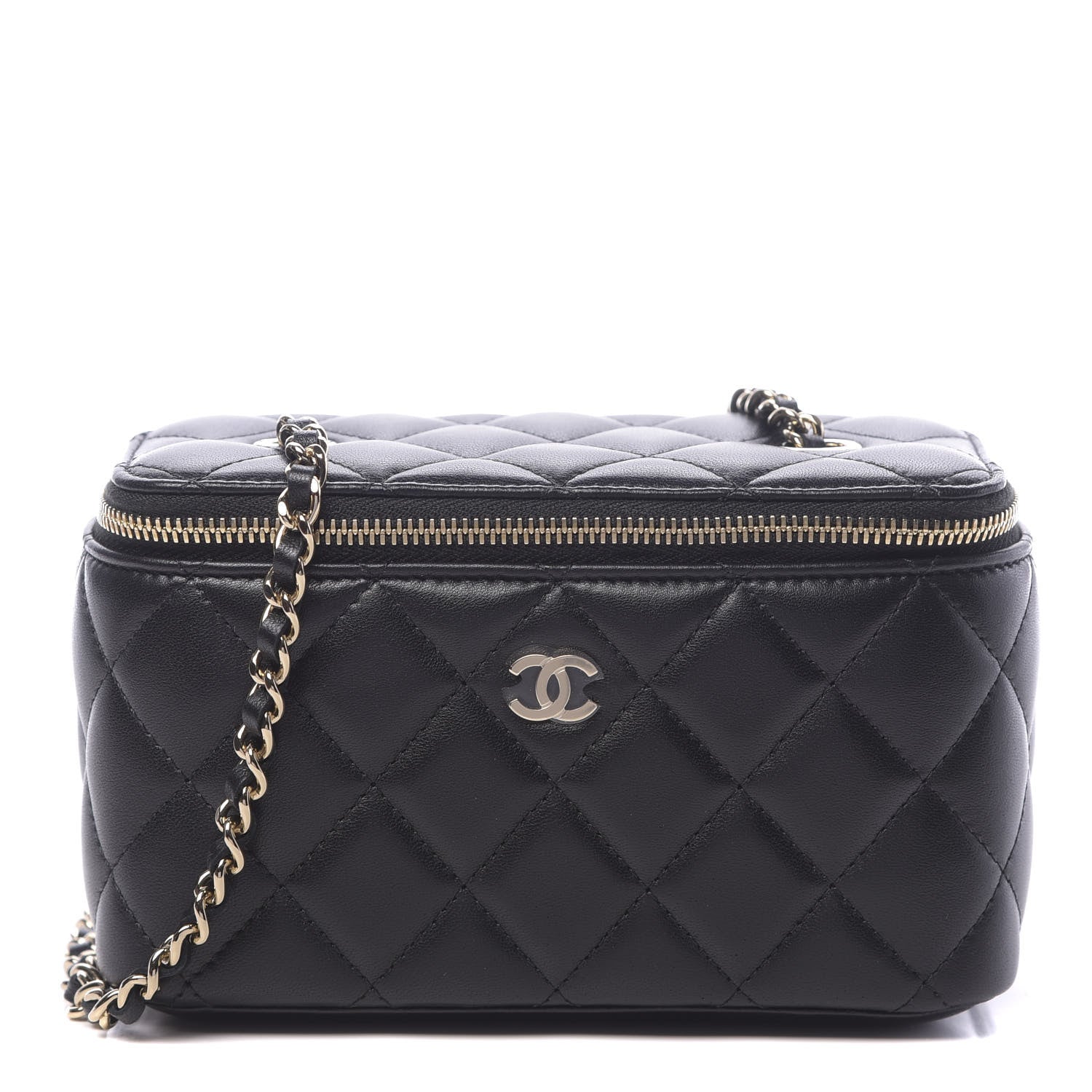 Chanel Lambskin Quilted Small Vanity Case With Chain Black 1 of 11