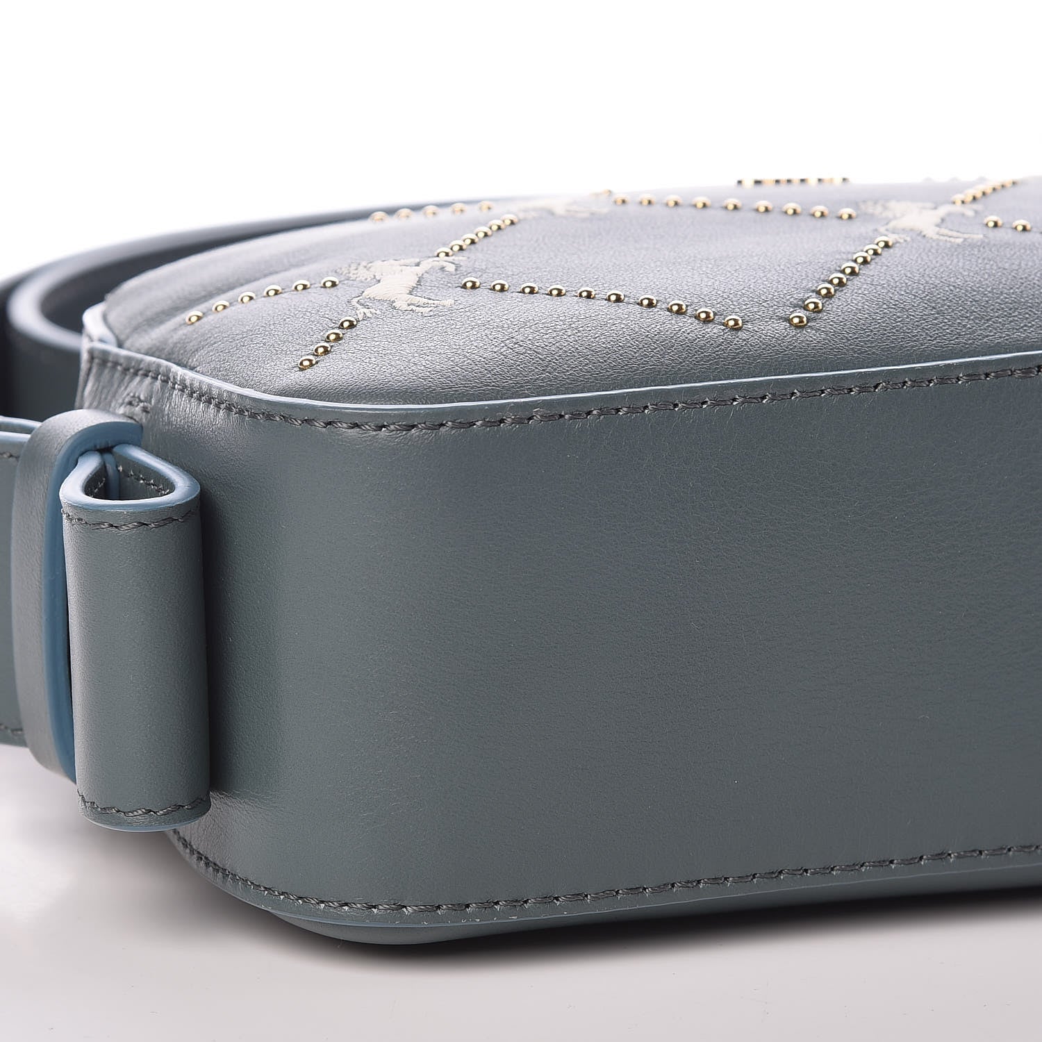 Chloe Smooth Calfskin Little Horses Embroidered Shoulder Bag Cloudy Blue 8 of 9