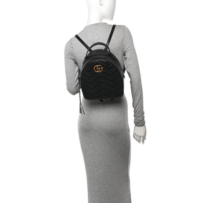 Gucci Calfskin Matelasse GG Marmont Dome Backpack Black 2 of 10