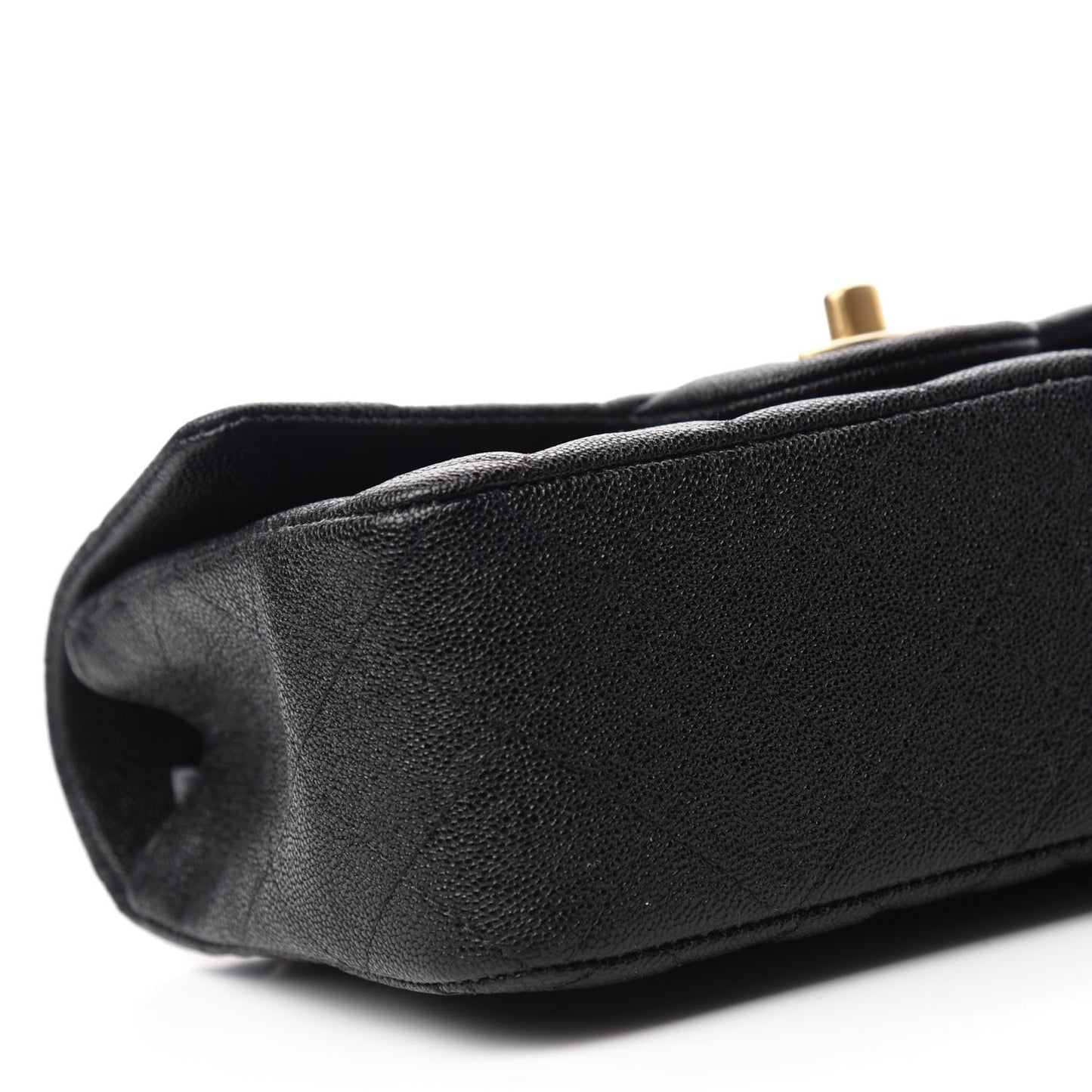 Caviar Quilted Mini Top Handle Rectangular Flap Black