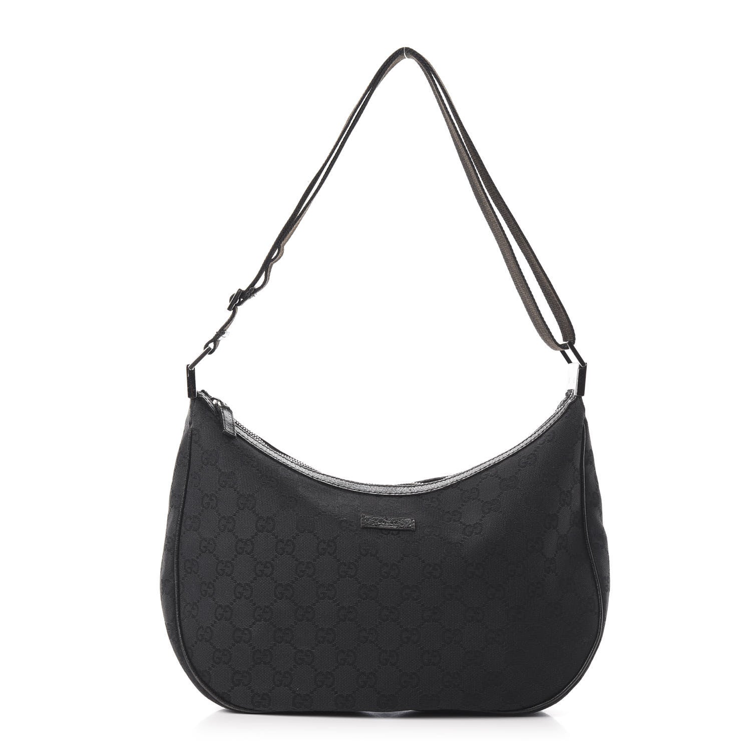Gucci Monogram Medium Half Moon Hobo Black 1 of 10