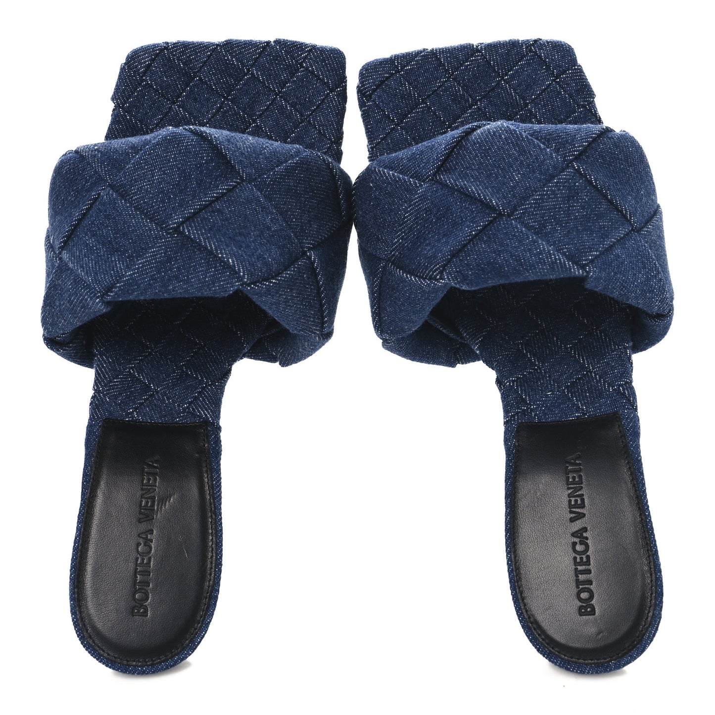 Denim Intrecciato Lido Mule 90 Sandals 37.5 Indigo