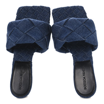 Bottega Veneta Denim Intrecciato Lido Mule 90 Sandals 37.5 Indigo 2 of 9