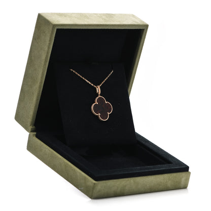 Van Cleef & Arpels 18K Rose Gold Letterwood Magic Alhambra Long Necklace 6 of 6