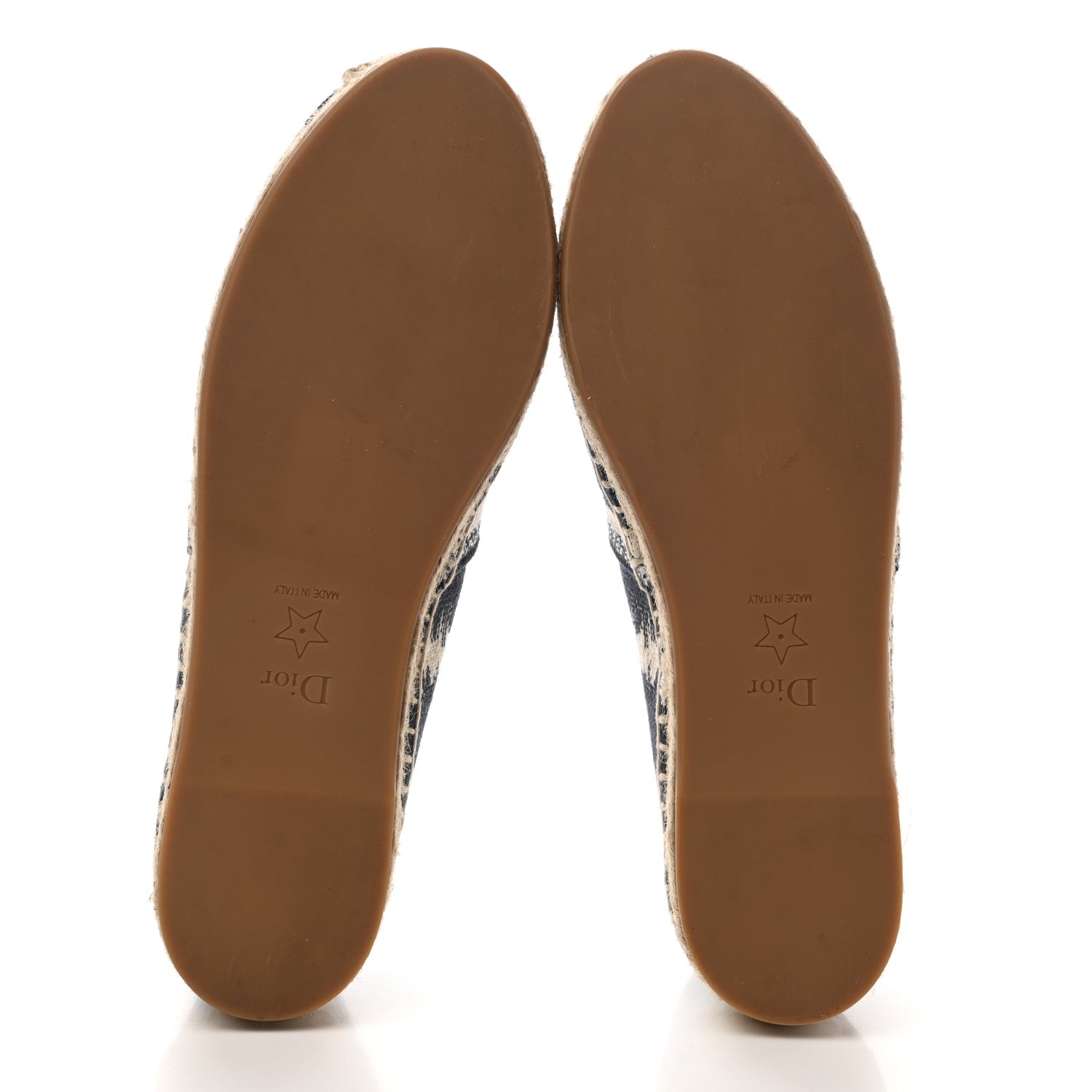 Christian Dior Cotton D-Stripes Embroidered Granville 15mm Espadrilles 36.5 Deep Blue 5 of 9