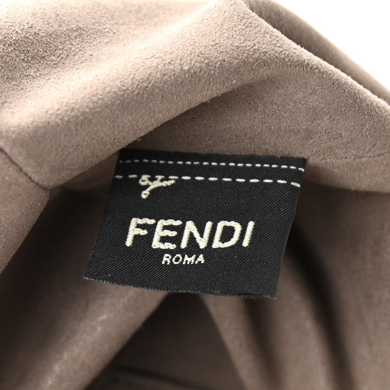 Fendi Glazed Fabric Vitello Grace F is Fendi FF 1974 Stamp Patch Grande Mon Tresor Bucket Bag Mogano Panna Nocciola 6 of 10