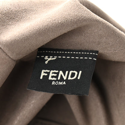 Fendi Glazed Fabric Vitello Grace F is Fendi FF 1974 Stamp Patch Grande Mon Tresor Bucket Bag Mogano Panna Nocciola 6 of 10