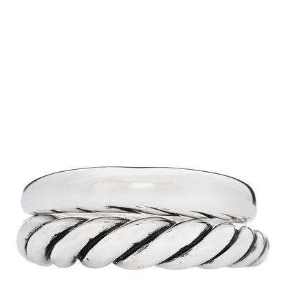 David Yurman Sterling Silver 5mm Pure Form Set of 2 Stack Rings 58 8.25 1 of 6