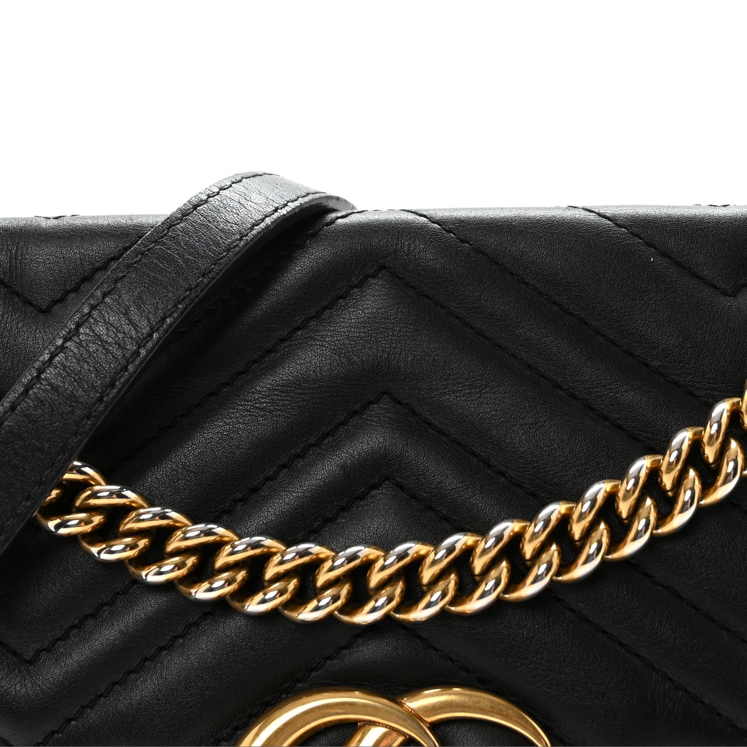 Gucci Calfskin Matelasse Small GG Marmont Shoulder Bag Black 8 of 10
