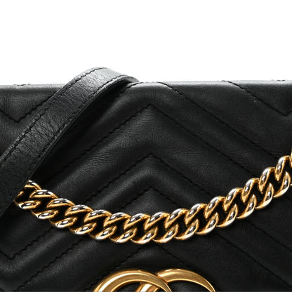 Gucci Calfskin Matelasse Small GG Marmont Shoulder Bag Black 8 of 10
