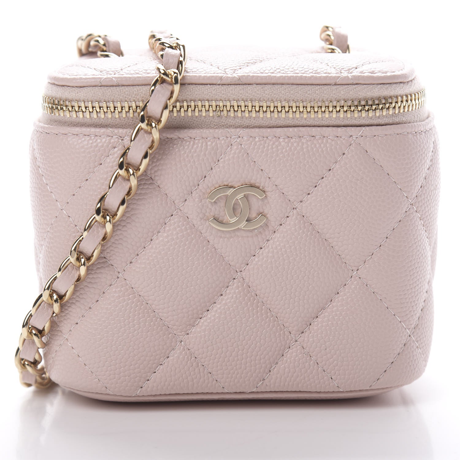 Chanel Caviar Quilted Mini Vanity Case With Chain Light Pink 8 of 11