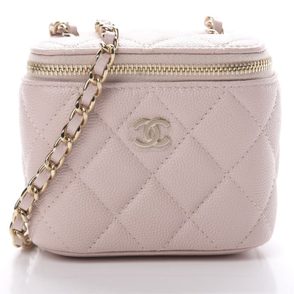 Chanel Caviar Quilted Mini Vanity Case With Chain Light Pink 8 of 11