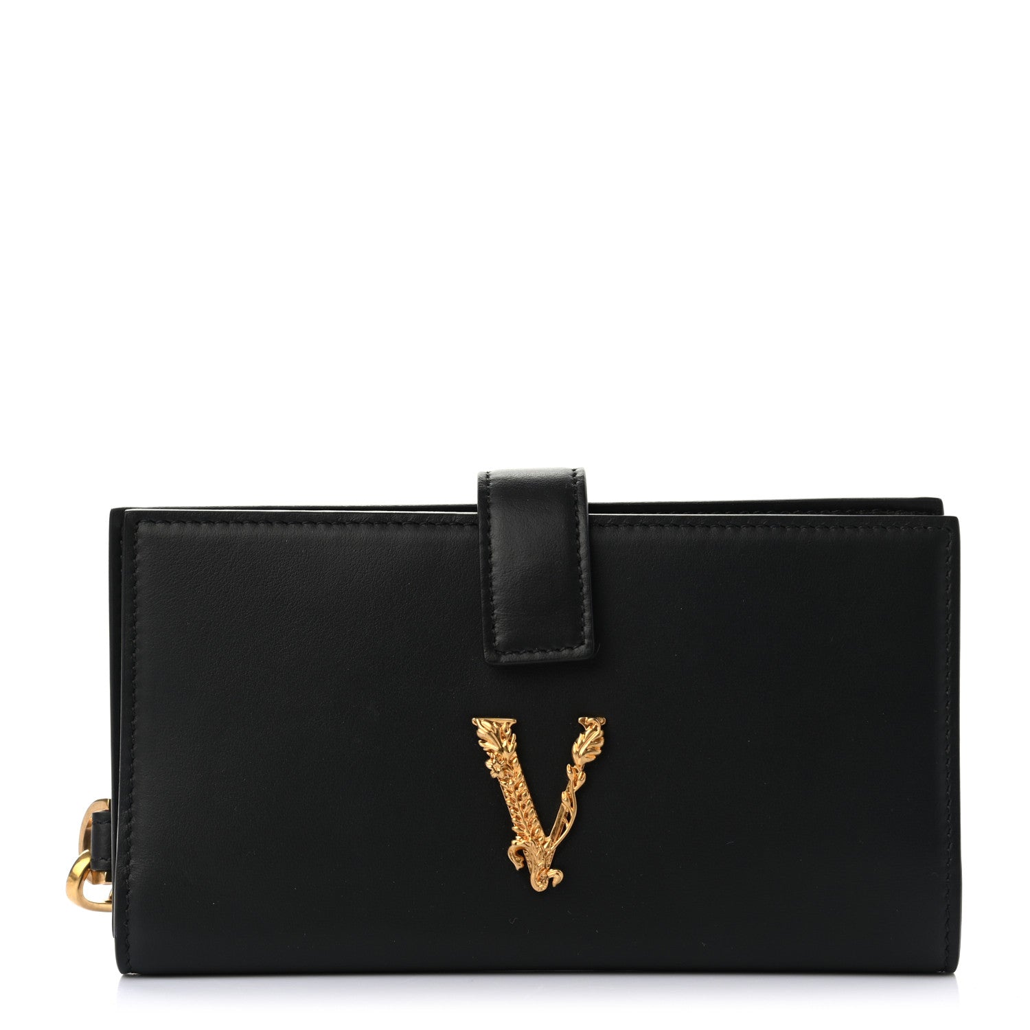 Versace Vitello Virtus Iphone Wristlet Wallet Black 1 of 6