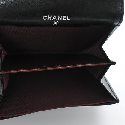 Chanel Lambskin Quilted Flap Card Holder Wallet Black 5 of 8