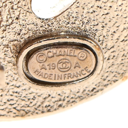 Chanel Metal Crystal Scarab CC Clip On Earrings Gold 4 of 4