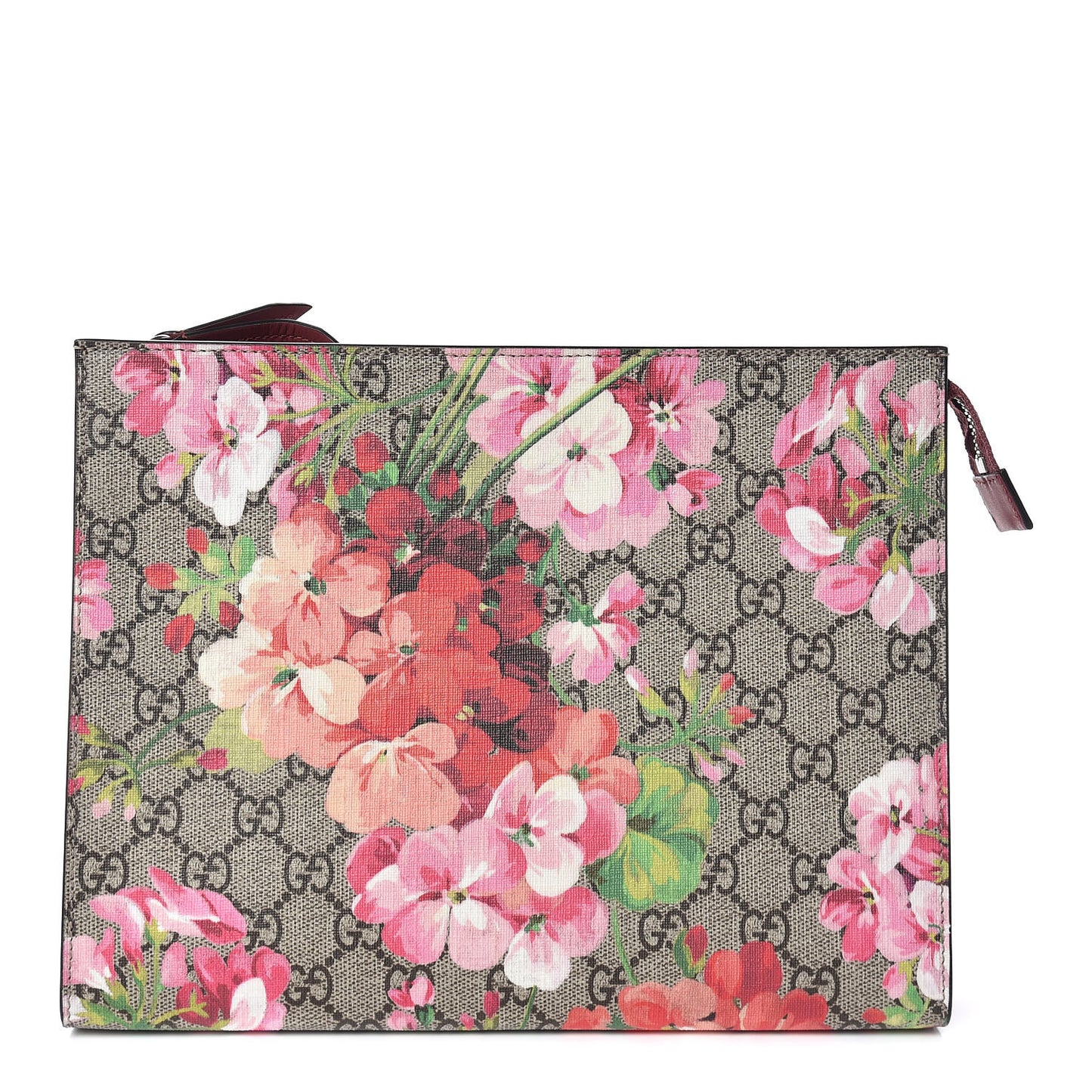 GG Supreme Monogram Blooms Large Cosmetic Case Beige Multicolor Dry Rose