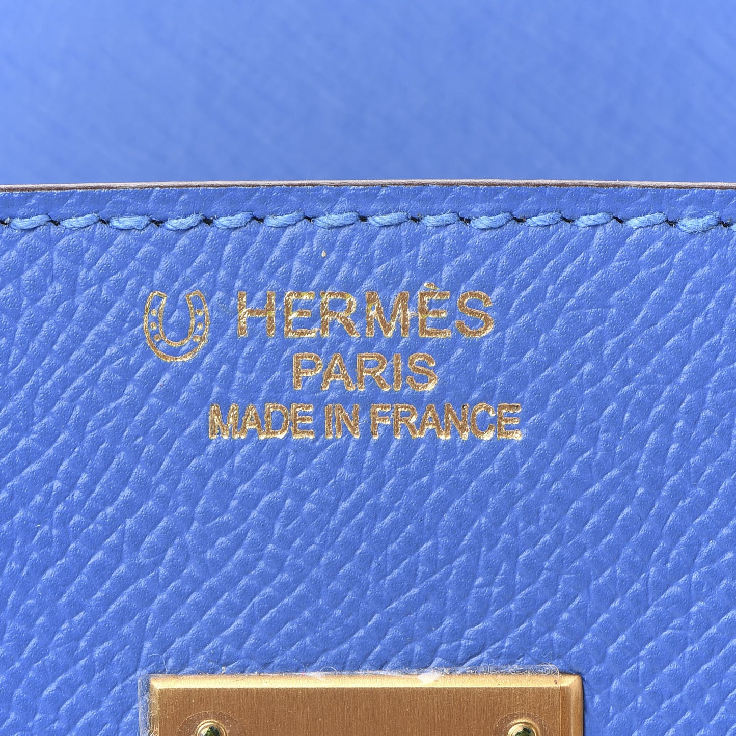 Epsom Horseshoe Birkin 35 Bleu Izmir Gold