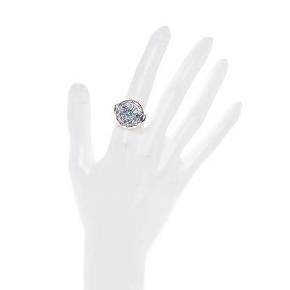 John Hardy Sterling Silver Topaz Iolite Aquamarine Kali Round Lava Ring 52 6 2 of 5