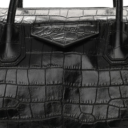 Givenchy Calfskin Crocodile Embossed Medium Soft Antigona Black 7 of 9