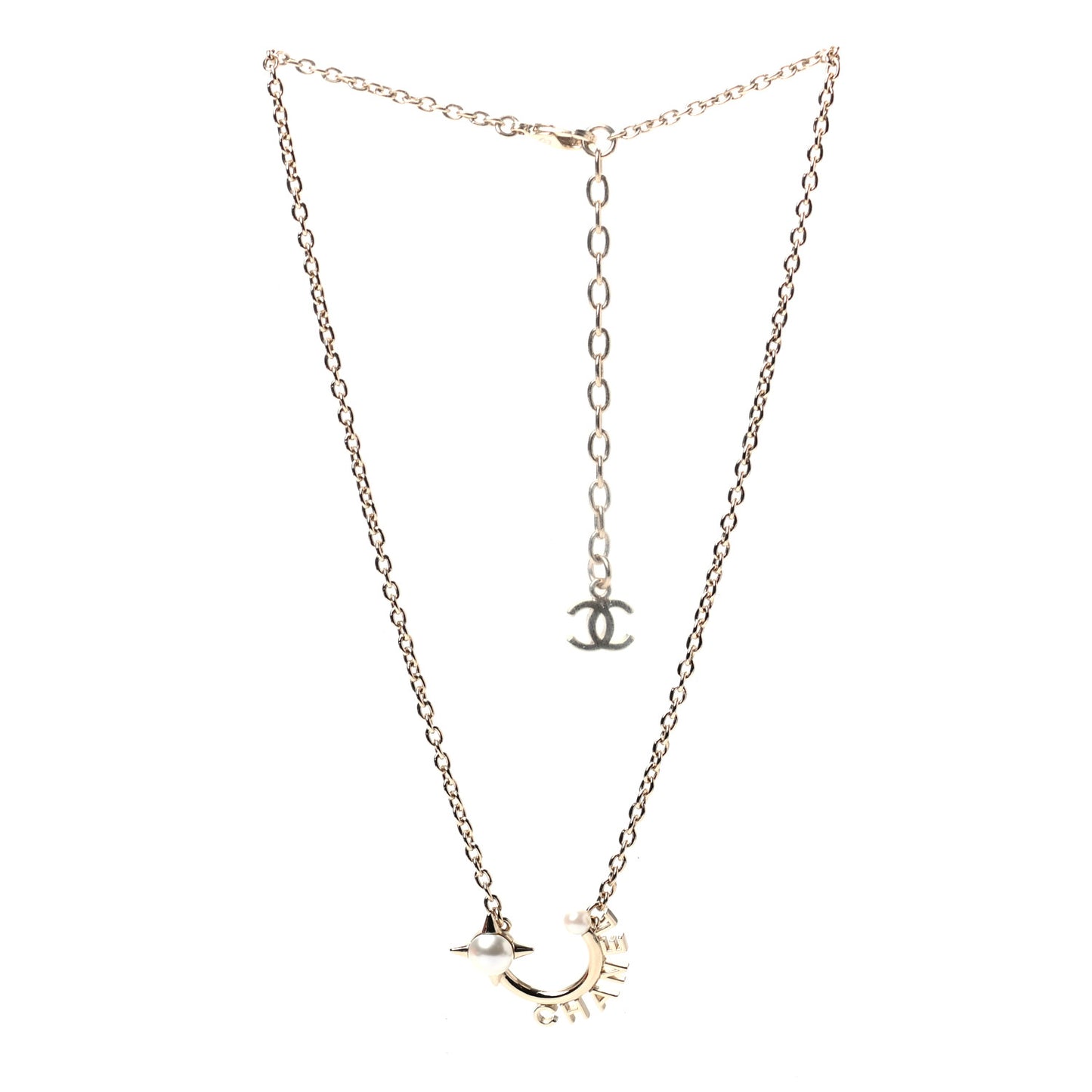Pearl Logo Necklace Gold