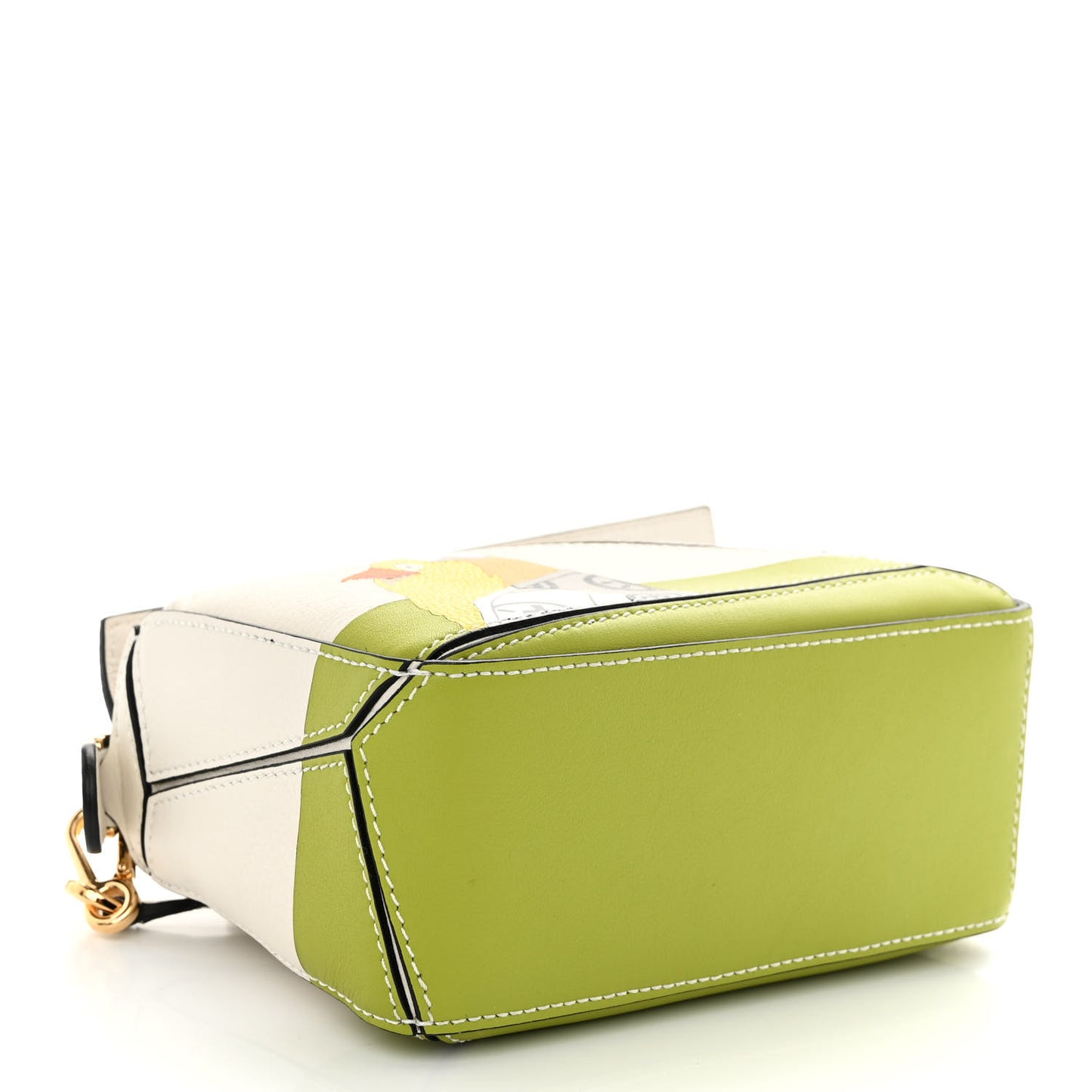 X SPIRITED AWAY Calfskin Otori-Sama Mini Puzzle Bag Lemon Zest