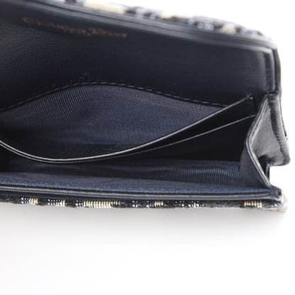 Christian Dior Oblique Saddle Card Holder Blue 6 of 8