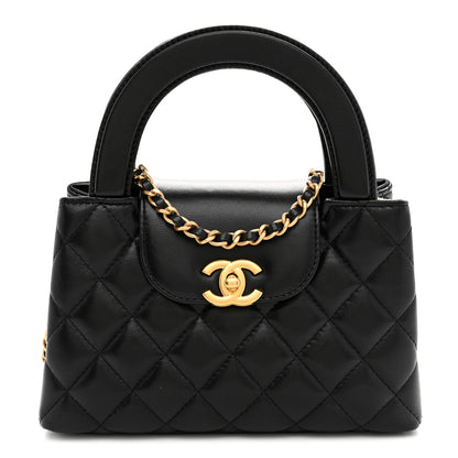 Chanel Shiny Aged Calfskin Quilted Nano Kelly Shopper Black 1 of 10