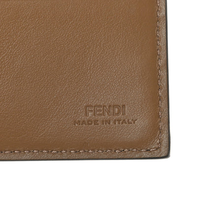 Fendi Glazed Fabric Vitello King FF 1974 Diagonal Bi-Fold Wallet Tobacco Moro Cuoio 6 of 9