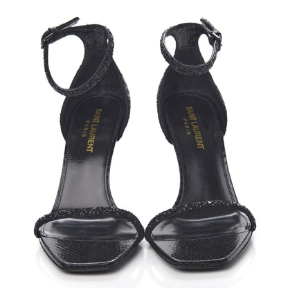 Saint Laurent Glitter Opyum 85 Sandals 36 Black 5 of 11
