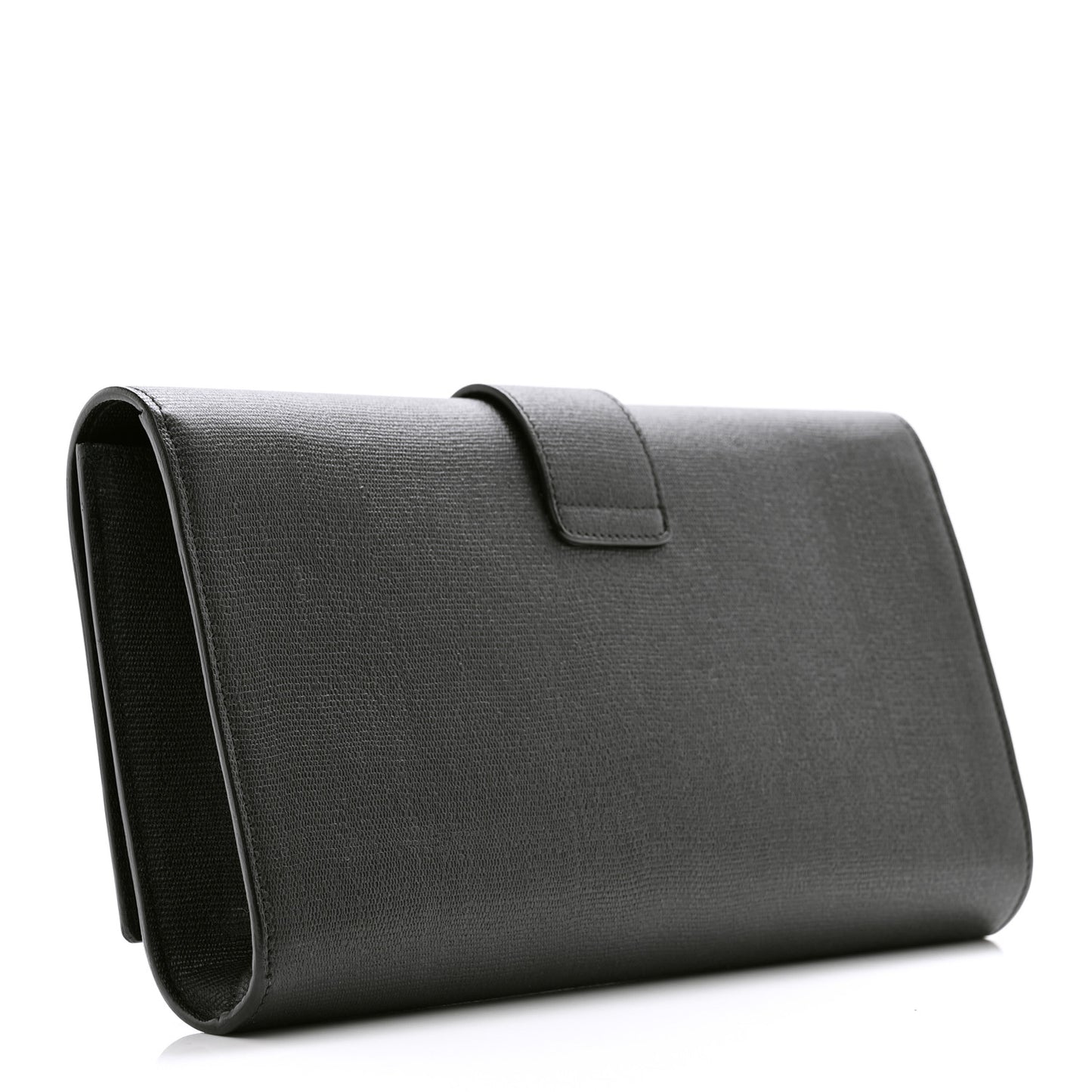 Textured Calfskin Classic Y Ligne Clutch Black