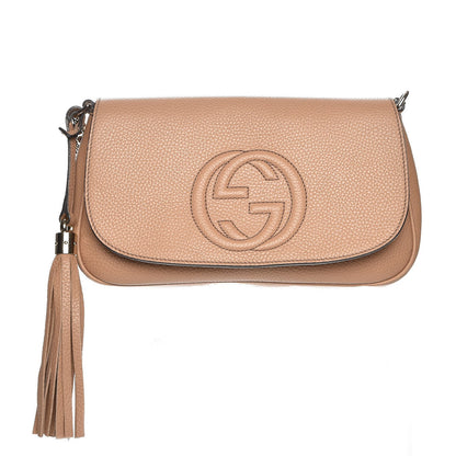 Gucci Pebbled Calfskin Medium Soho Flap Crossbody Camelia 1 of 9