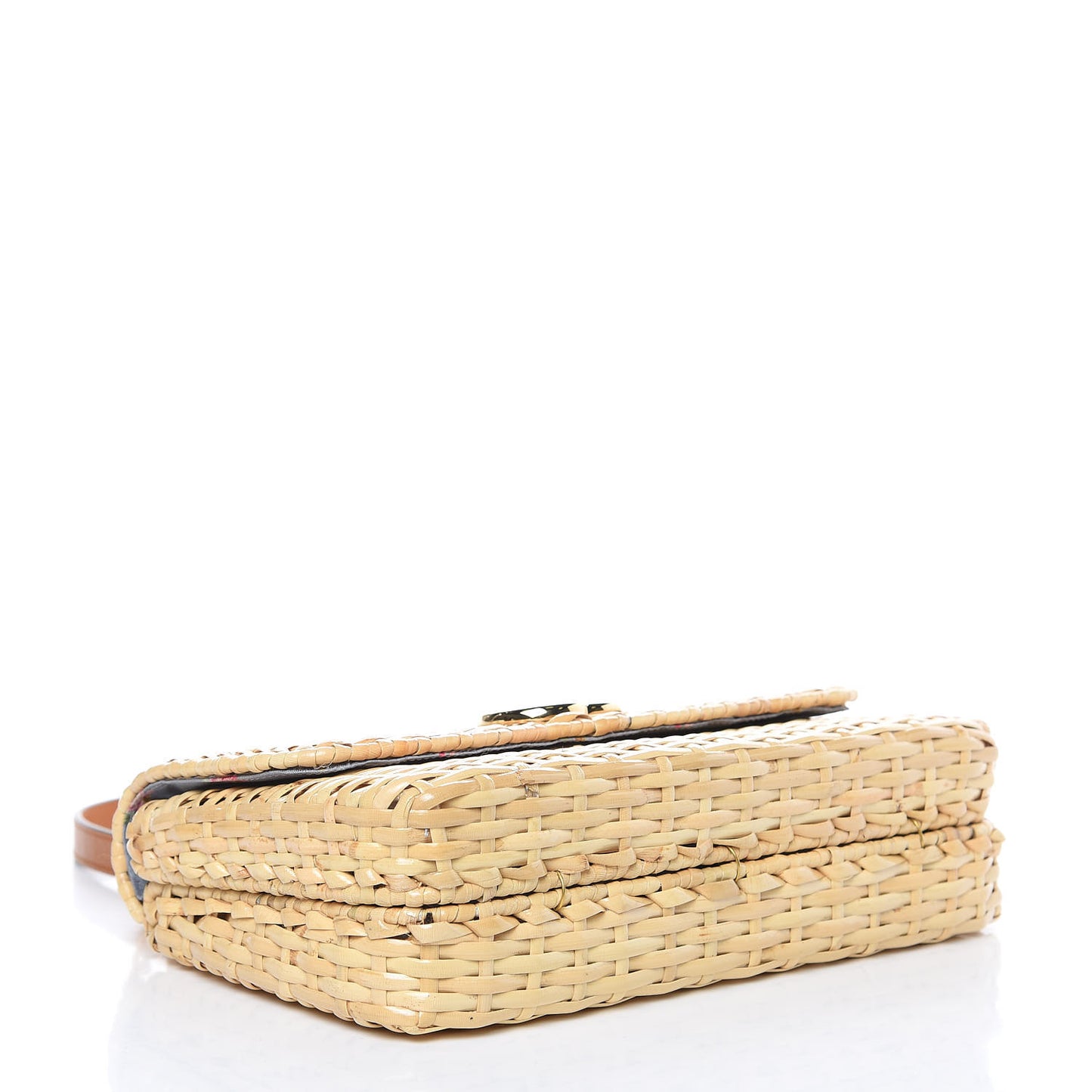 Glazed Wicker Small Cestino Shoulder Bag Natural