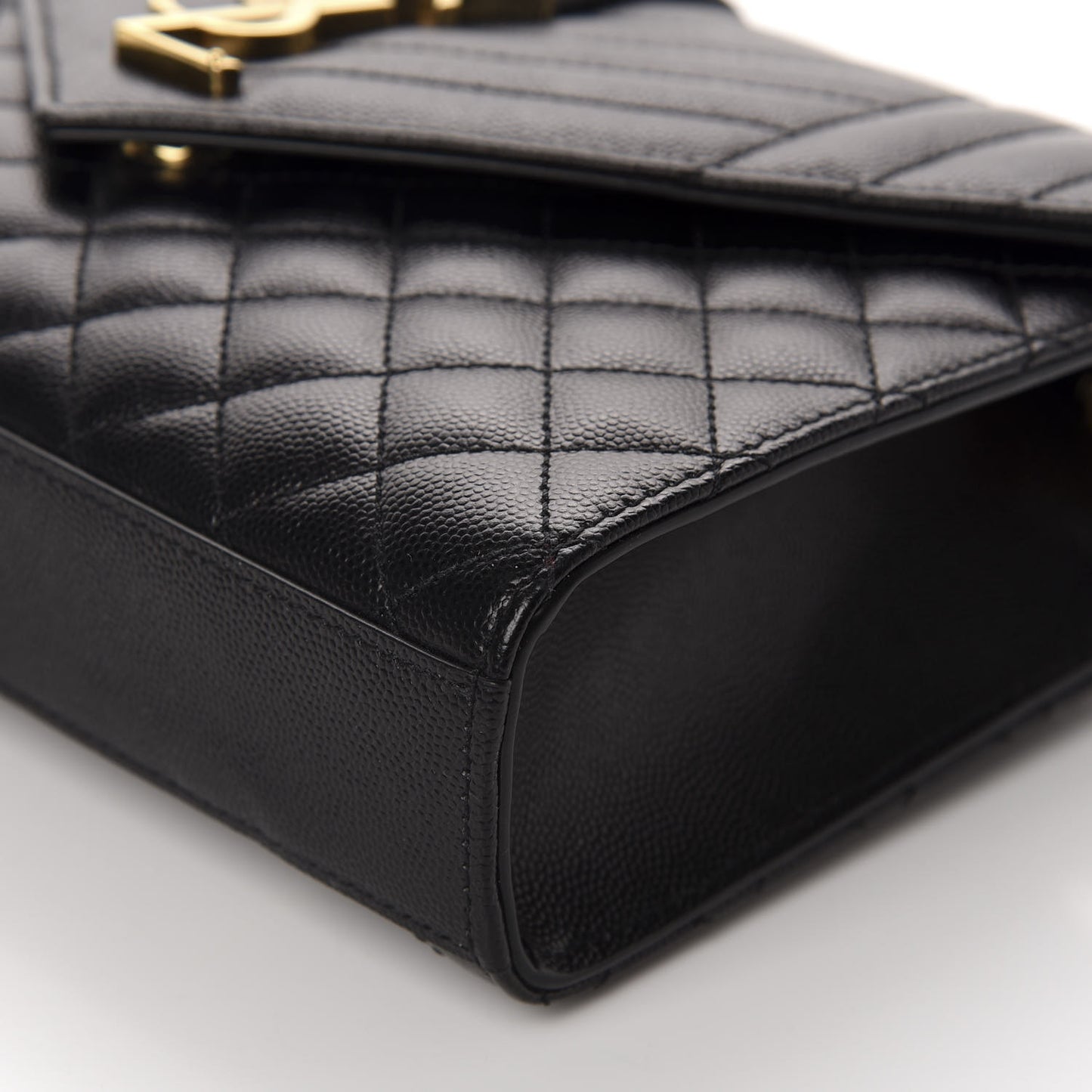 Grain De Poudre Textured Mixed Matelasse Triquilt Medium Monogram Satchel Black