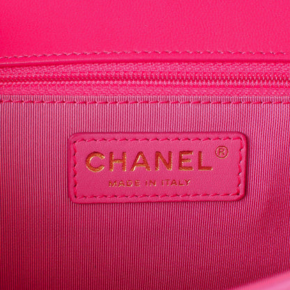 Chanel Lambskin Quilted Jumbo Mademoiselle Chic Flap Fuchsia 7 of 8