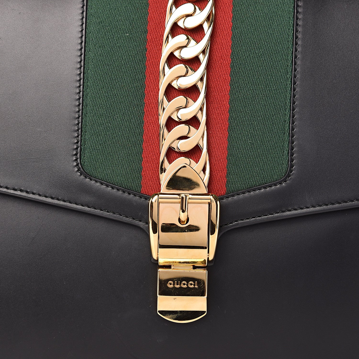 Gucci Calfskin Maxi Sylvie Top Handle Bag Black 18 of 18