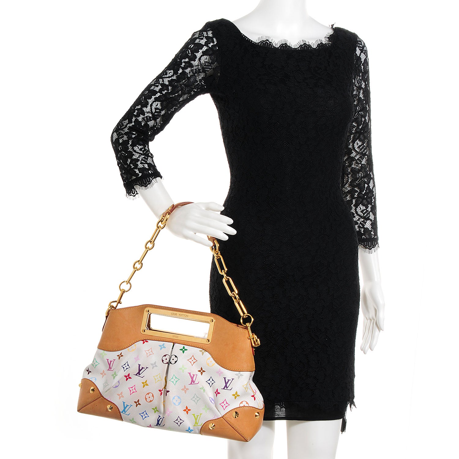 Louis Vuitton Monogram Multicolor Judy MM White 2 of 9