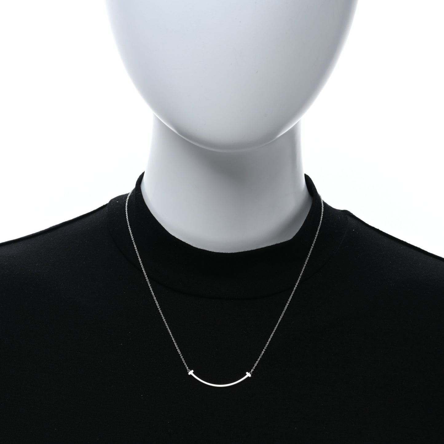 Sterling Silver Small T Smile Pendant Necklace