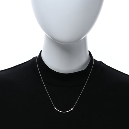 Tiffany Sterling Silver Small T Smile Pendant Necklace 2 of 4