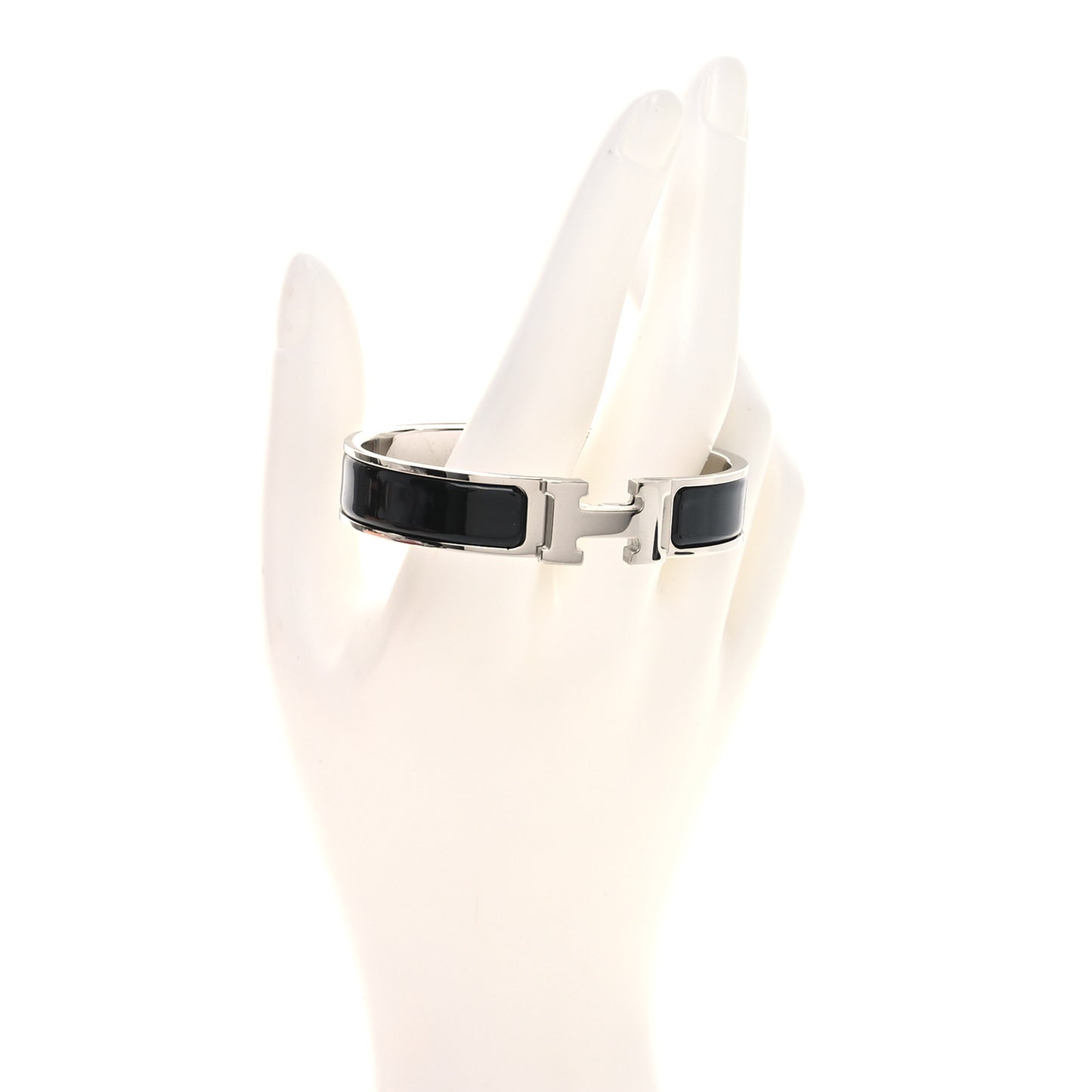 Enamel Narrow Clic Clac H Bracelet PM Black