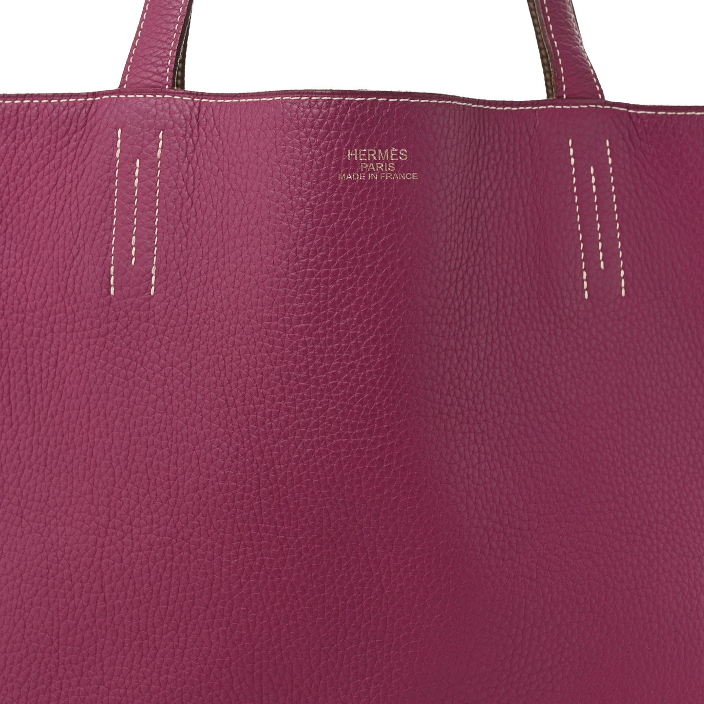 Taurillon Clemence Double Sens 36 Reversible Tote Marron Tosca