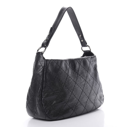 Chanel Glazed Calfskin On The Road Hobo Black 3 of 14