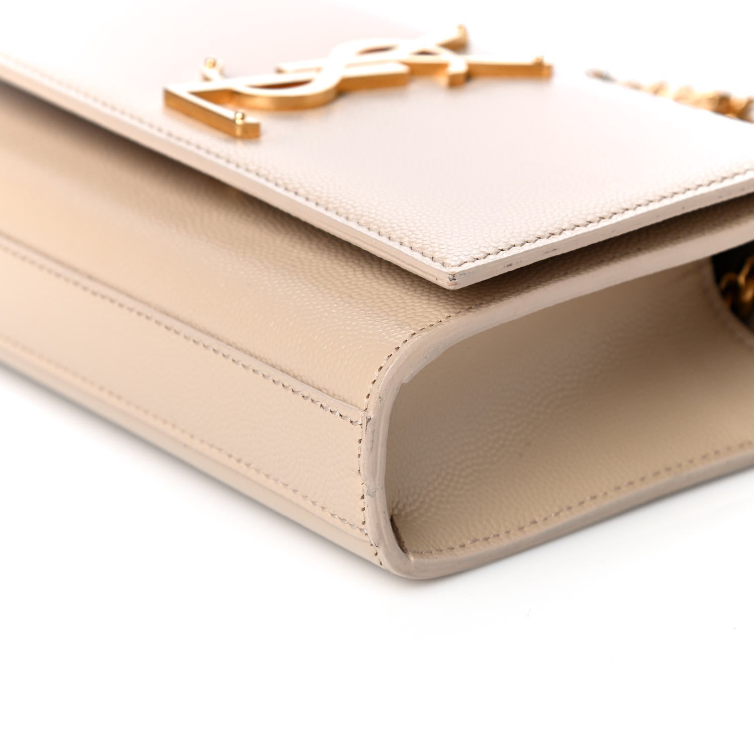 Saint Laurent Grain De Poudre Small Monogram Kate Satchel Beige 9 of 11