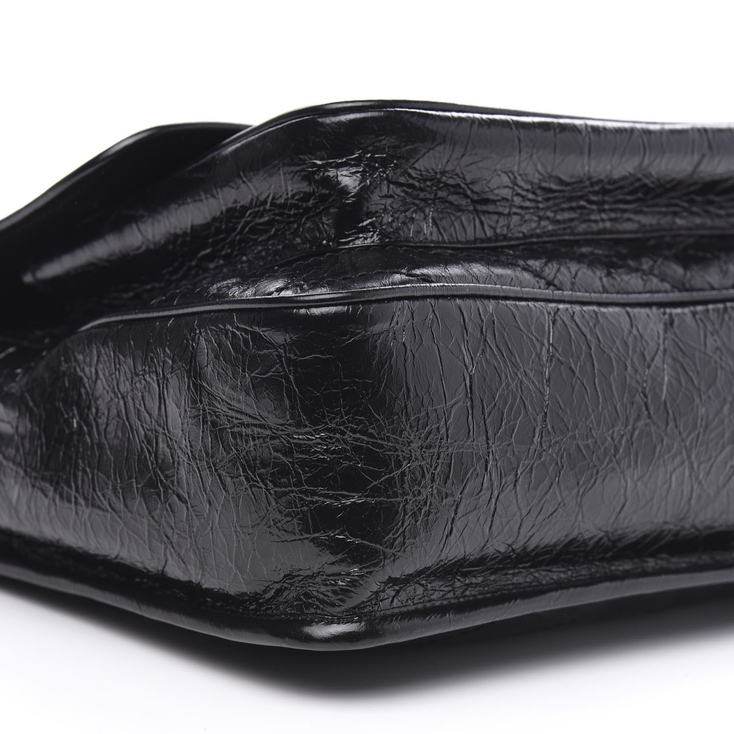 Saint Laurent Crinkled Calfskin Matelasse Monogram Large Niki Chain Satchel Black 9 of 11