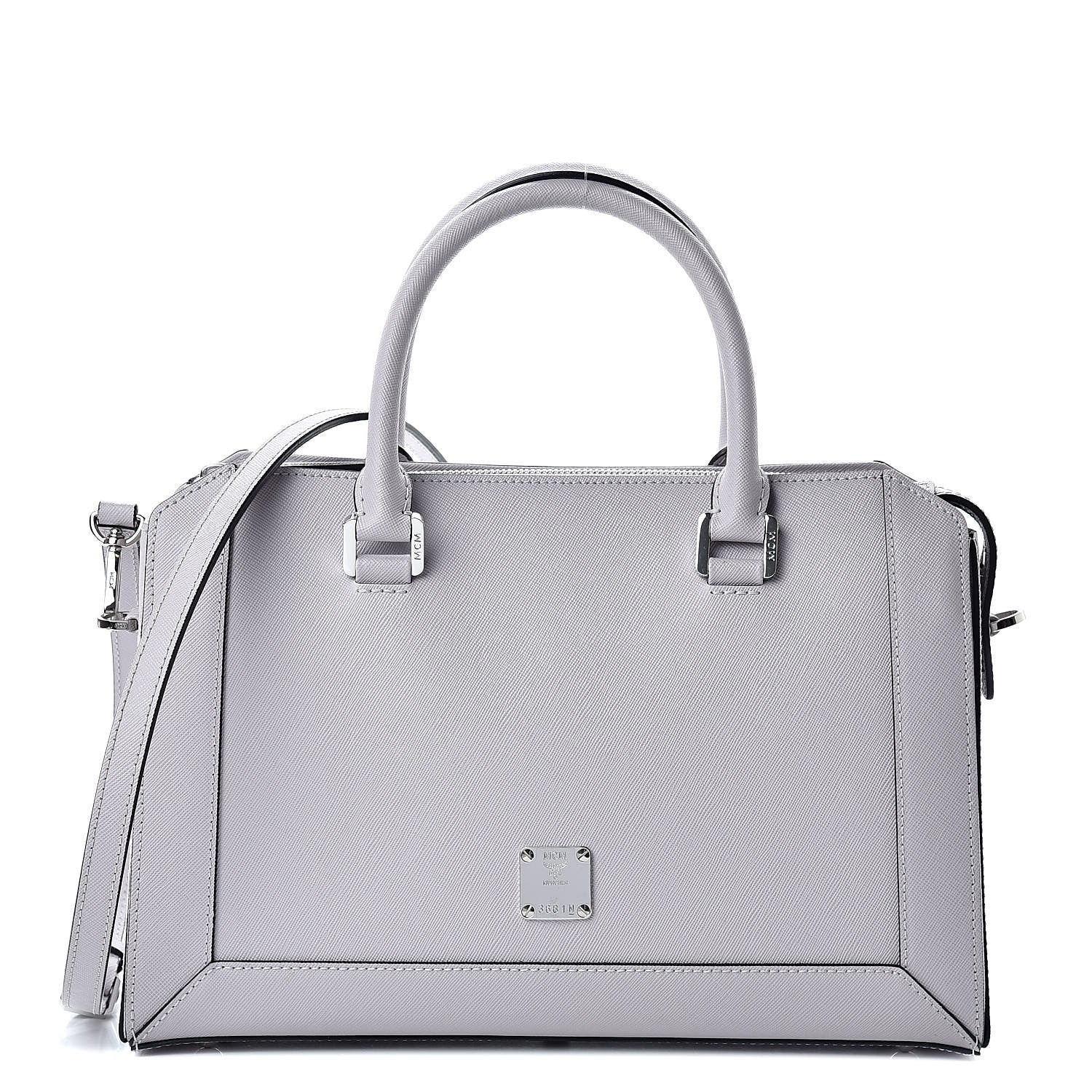 MCM Saffiano Medium Nuovo Tote Gull Gray 1 of 12