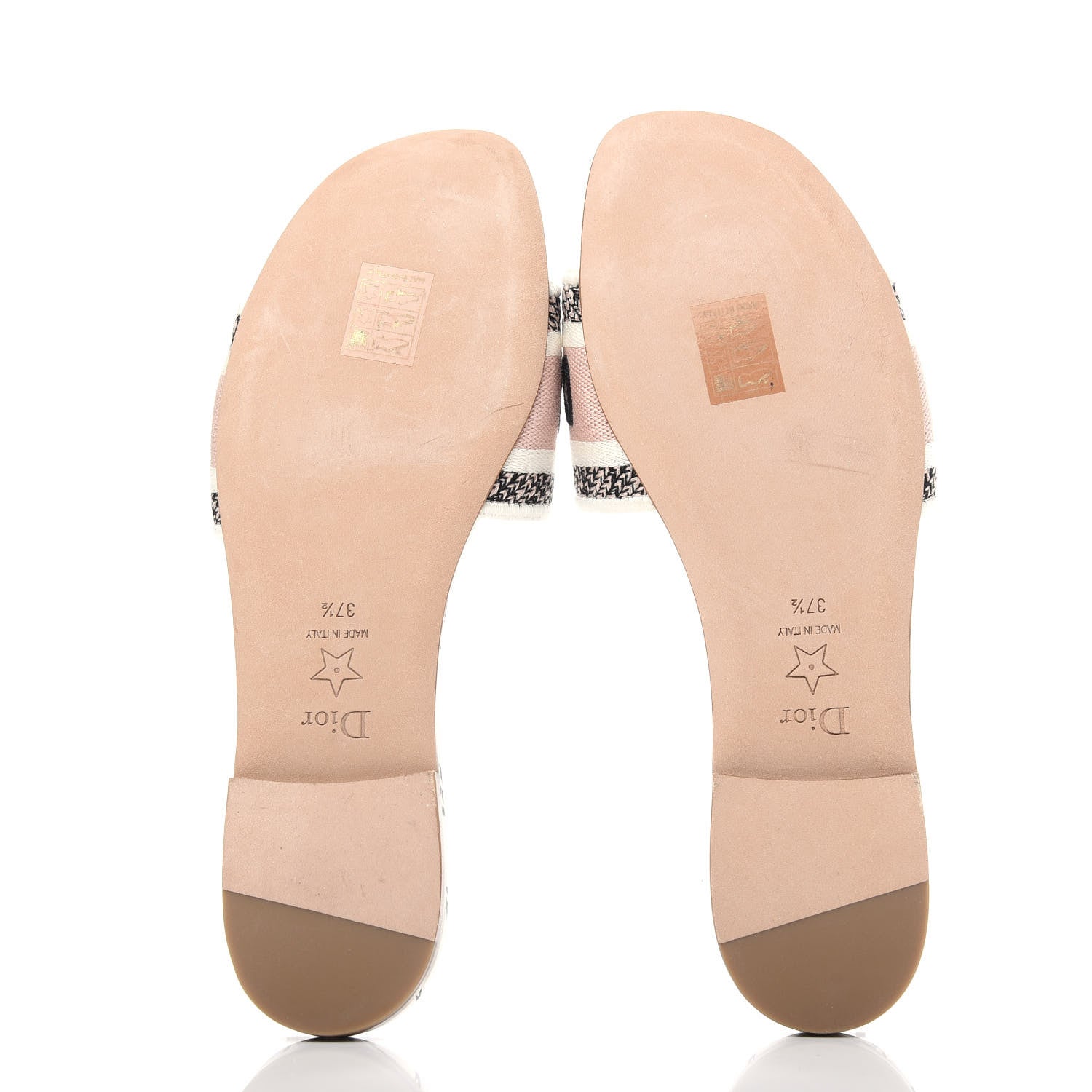 Christian Dior Canvas Rose Mutabilis Embroidered Dway Flat Slide Sandals 37.5 Pink Multicolor 6 of 10