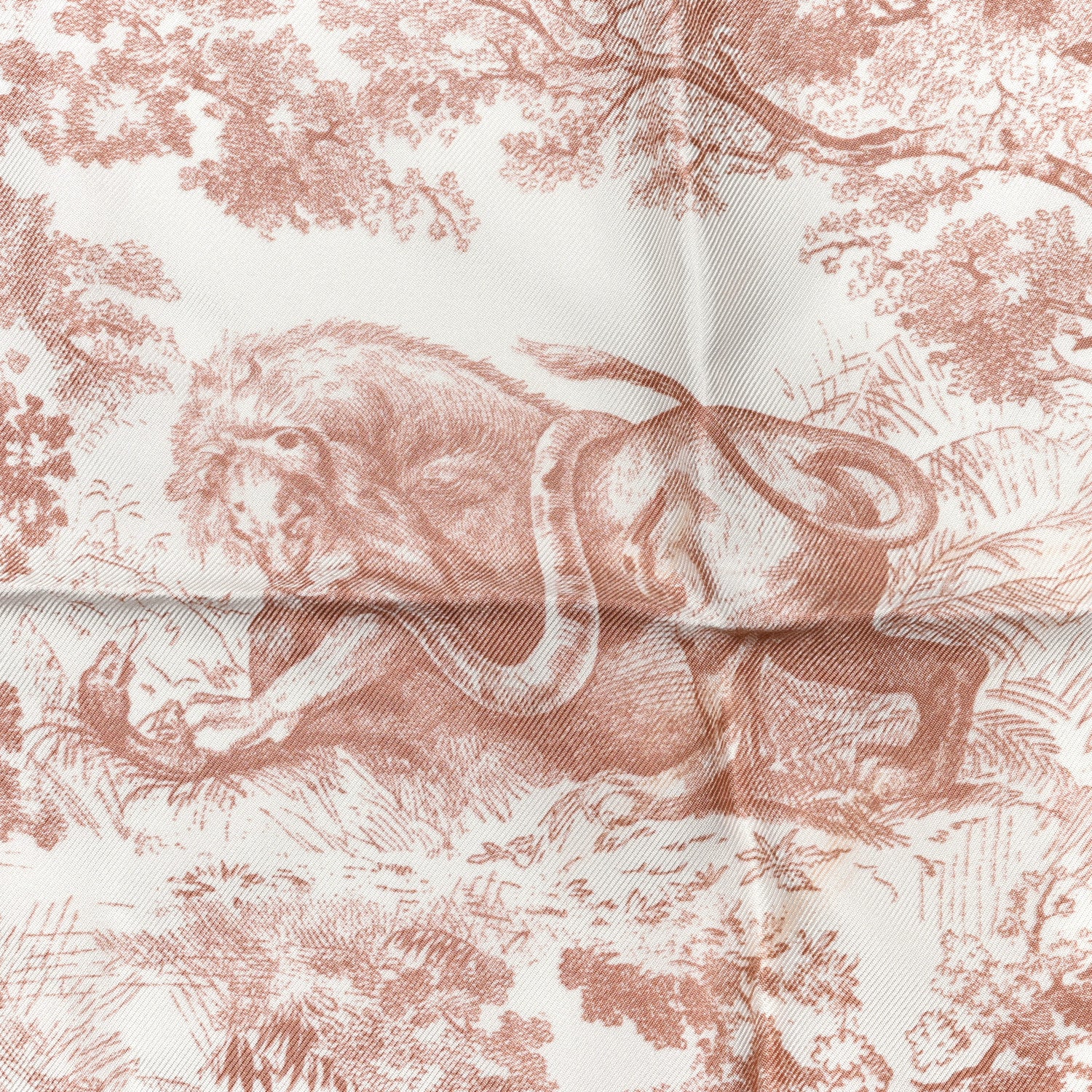 Christian Dior Silk Toile De Jouy Sauvage Square Scarf Rose 3 of 3